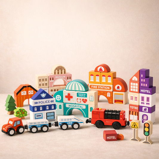 Educational City Building Blocks Set