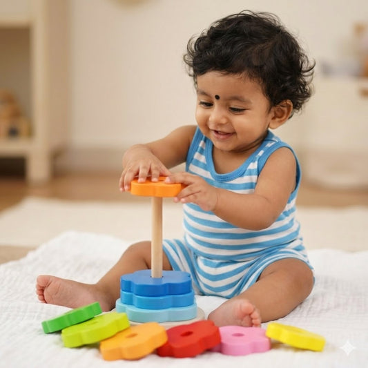 Montessori Rainbow Tower for Smart Learning