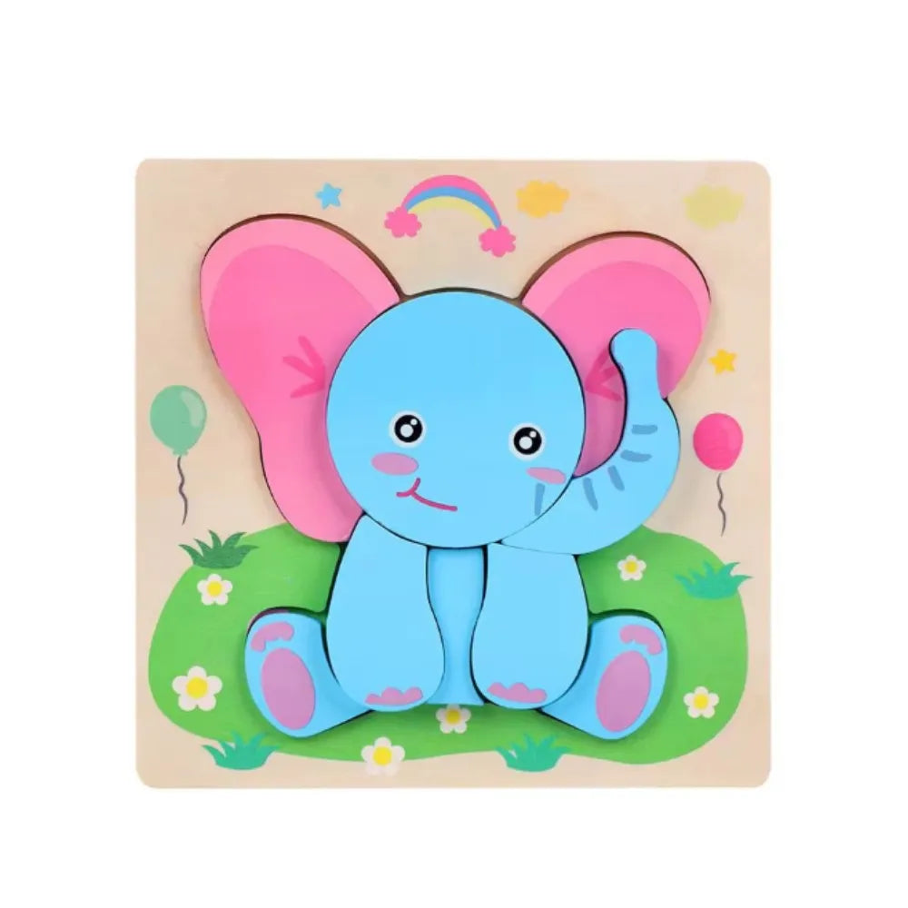 Wooden Animal Puzzles for Toddlers 1-3 Mamakarttoys