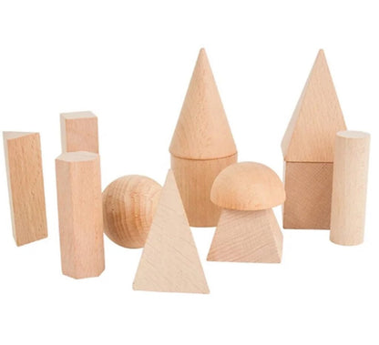 Educational Wooden Geometric Solids – 3D Shapes Mamakarttoys