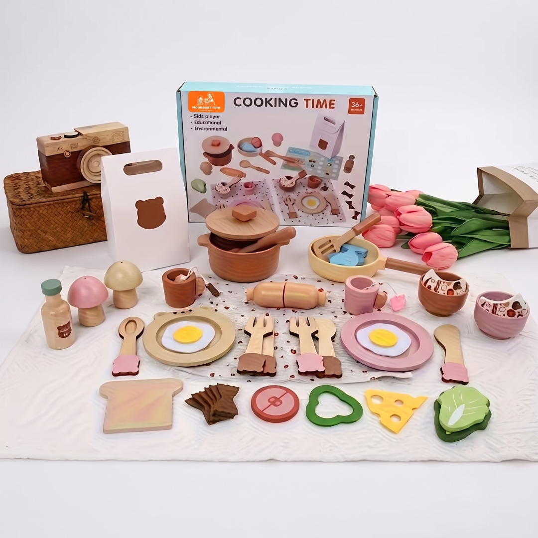 Wooden Premium  Kitchen and Cooking Set Mamakarttoys