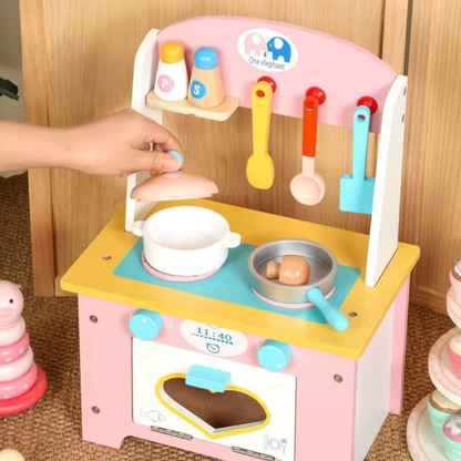 Wooden Multicolor Kitchen Set Toy Detachable Gas Stove Kitchen Children Play House My Store
