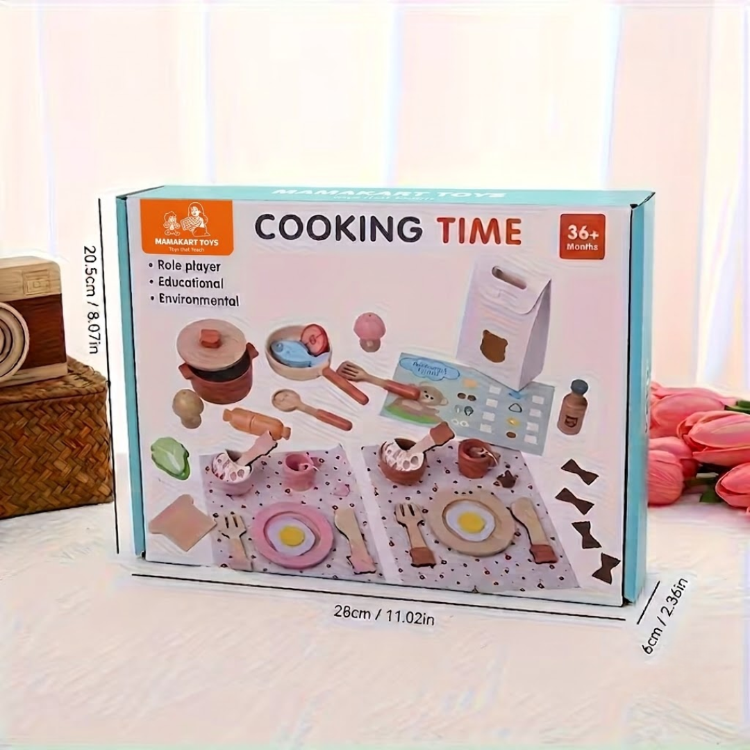 Wooden Premium  Kitchen and Cooking Set Mamakarttoys