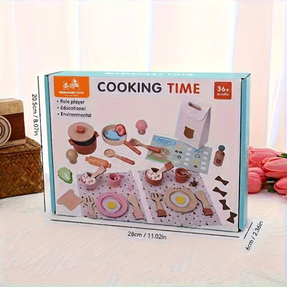 Wooden Premium  Kitchen and Cooking Set Mamakarttoys