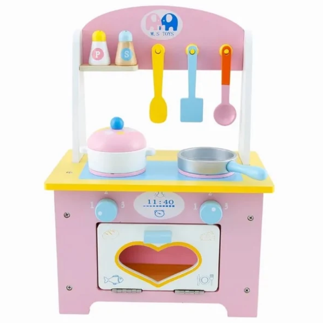 Wooden Multicolor Kitchen Set Toy Detachable Gas Stove Kitchen Children Play House My Store