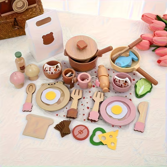 Wooden Premium  Kitchen and Cooking Set Mamakarttoys