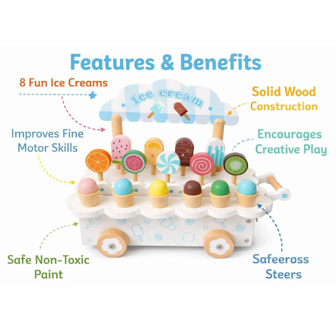 Wooden Icecream Truck Mamakarttoys