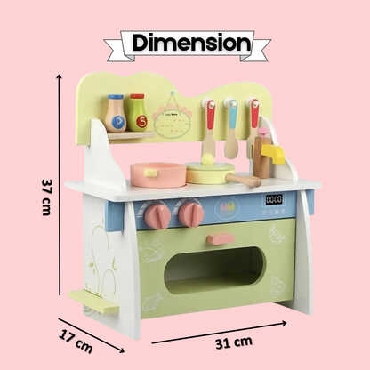 Wooden Multicolor Kitchen Set Toy Detachable Gas Stove Kitchen Children Play House