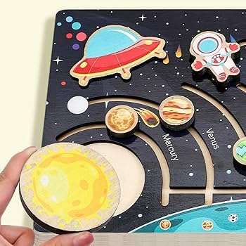 Wooden Solar System Board for Kids Mamakarttoys