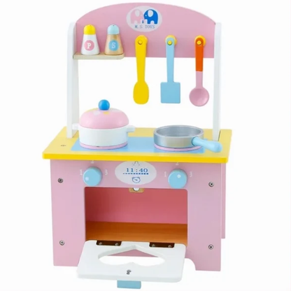 Wooden Multicolor Kitchen Set Toy Detachable Gas Stove Kitchen Children Play House My Store