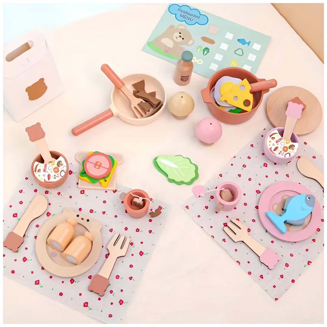 Wooden Premium  Kitchen and Cooking Set Mamakarttoys