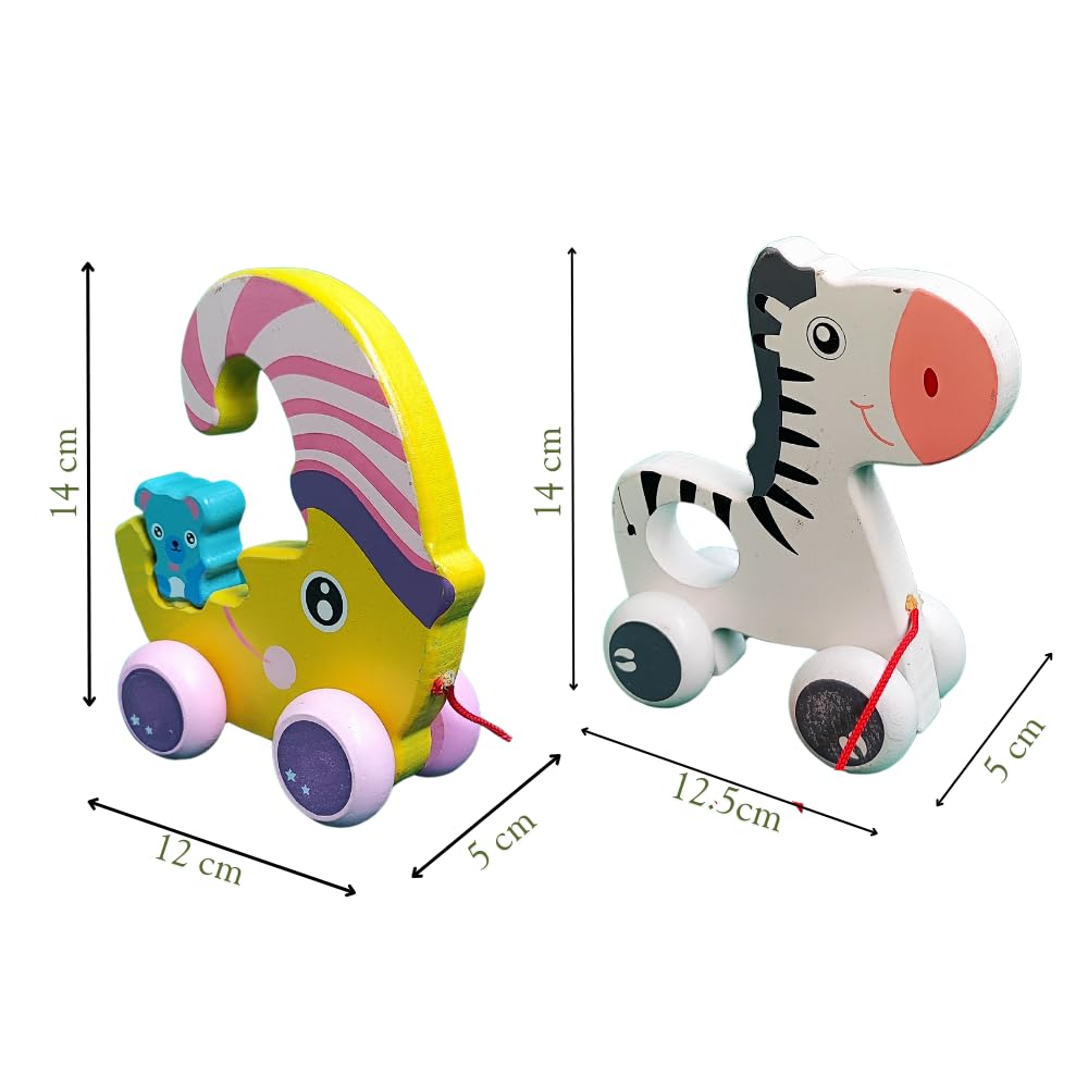 Wooden  Pull Along Toy Combo Mamakarttoys