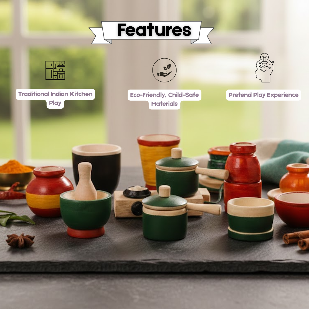 Kids Wooden Kitchen Set | Mamakarttoys