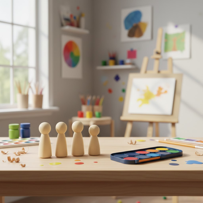 Wooden Icecream Truck & Paint Your Peg Dolls Combo – 20% OFF | Mamakart Toys Mamakarttoys
