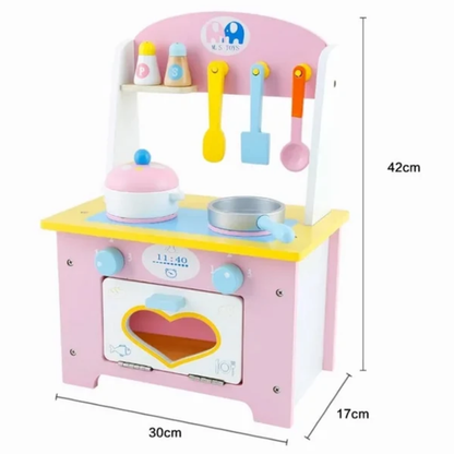 Wooden Multicolor Kitchen Set Toy Detachable Gas Stove Kitchen Children Play House My Store