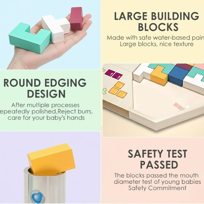 Wooden Multifunctional Tetris Puzzle (Big)