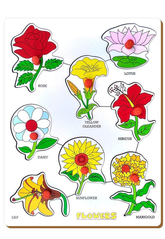 Knobbed Flower Tray Puzzle Mamakarttoys