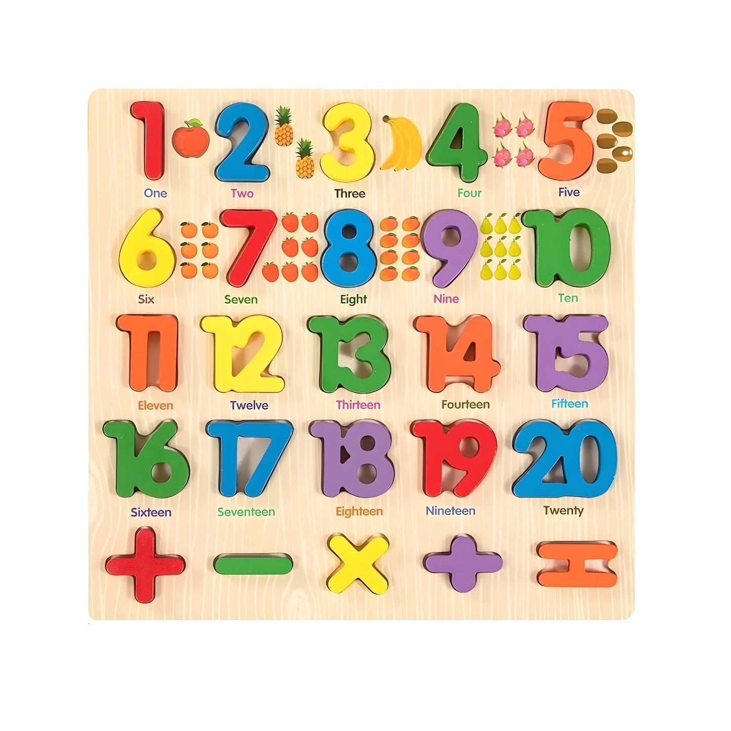 Wooden Number Learning Board 1-20 Mamakarttoys