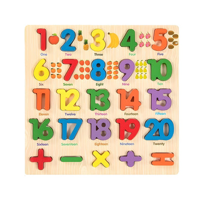 Wooden Number Learning Board 1-20 Mamakarttoys