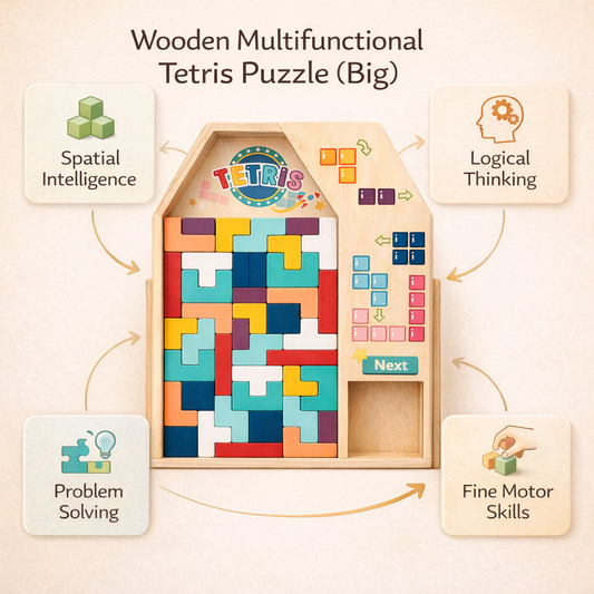 Wooden Multifunctional Tetris Puzzle (Big)