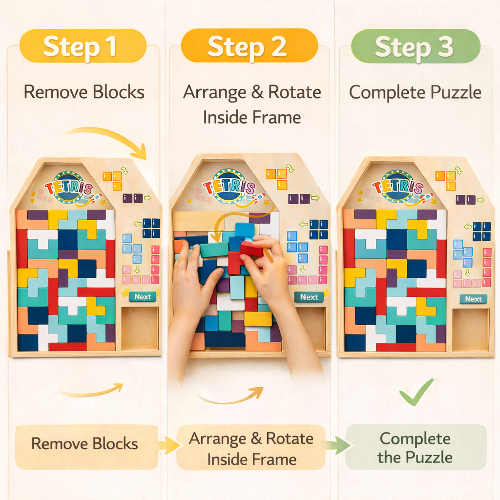 Wooden Multifunctional Tetris Puzzle (Big)