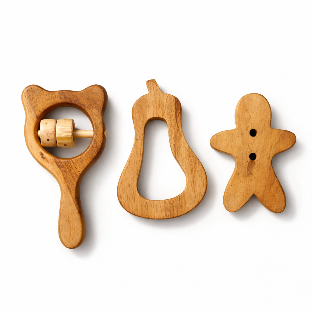 Wooden Teether Combo Age ( 0-12 Month)