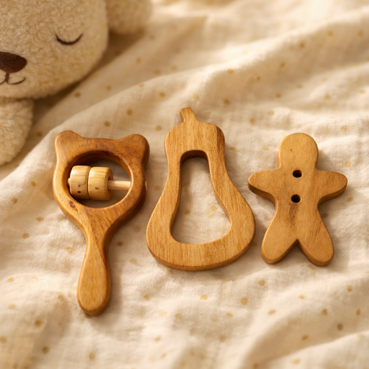 Wooden Teether Combo Age ( 0-12 Month)