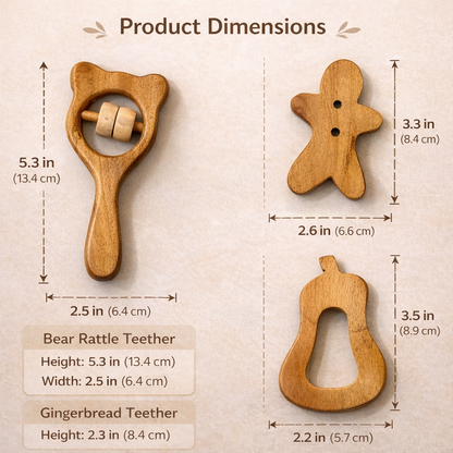 Wooden Teether Combo Age ( 0-12 Month)