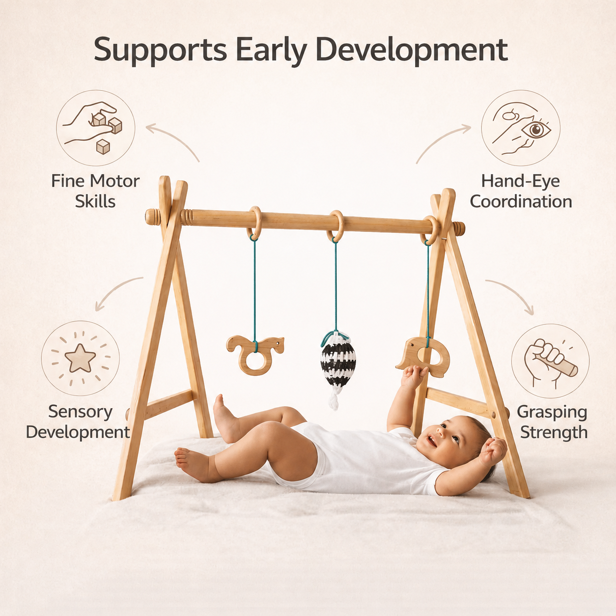 Wooden Baby Play Gym Mamakart Mella– FirstReach Baby Gym My Store
