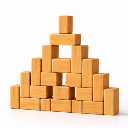 Wooden Blocks & magnetic train  - Lightweight as a Feather (20 PIECES)