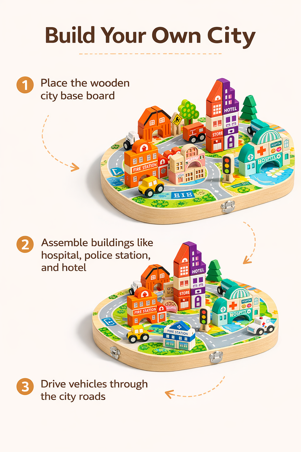 Educational City Building Blocks Set