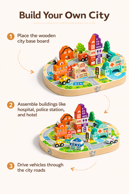 Educational City Building Blocks Set