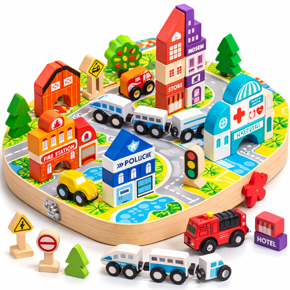 Educational City Building Blocks Set
