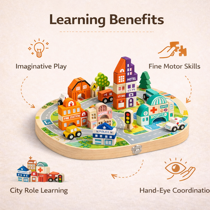 Educational City Building Blocks Set