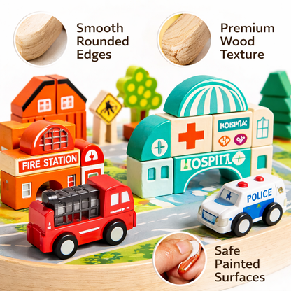 Educational City Building Blocks Set