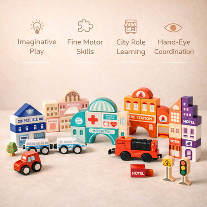 Educational City Building Blocks Set