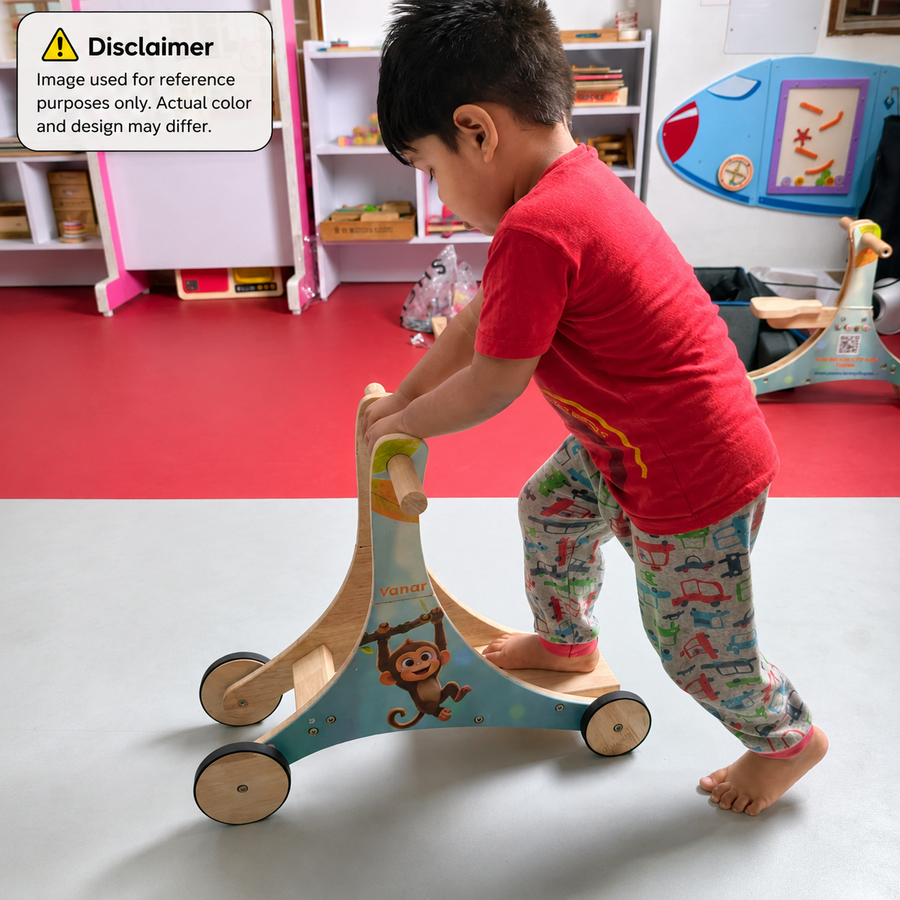 Olima 3-in-1 Wooden Baby Walker & Ride-On | Educational Toddler Toy Mamakarttoys