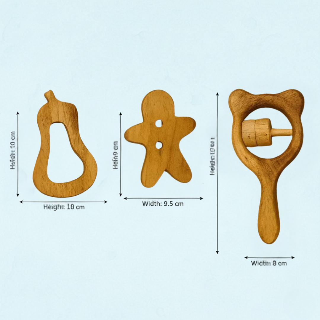Wooden Teether Combo Age ( 0-12 Month)