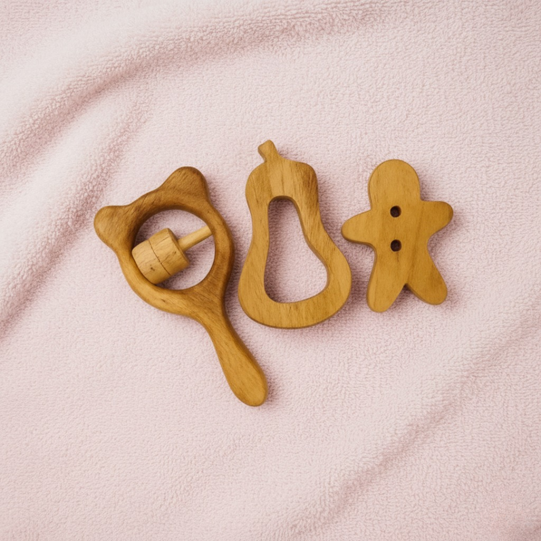 Wooden Teether Combo Age ( 0-12 Month)