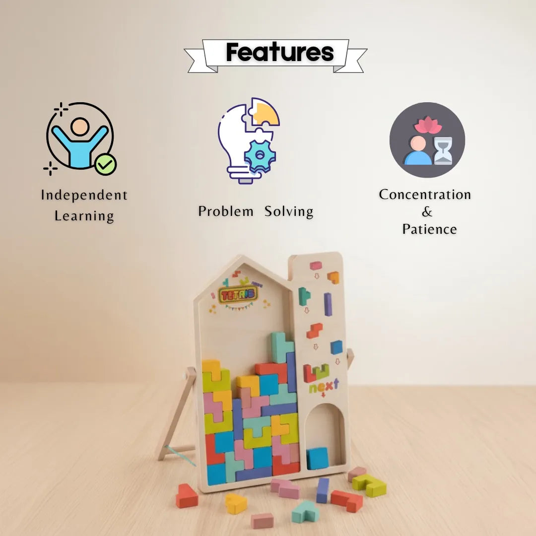 Wooden Multifunctional Tetris Puzzle (Small)