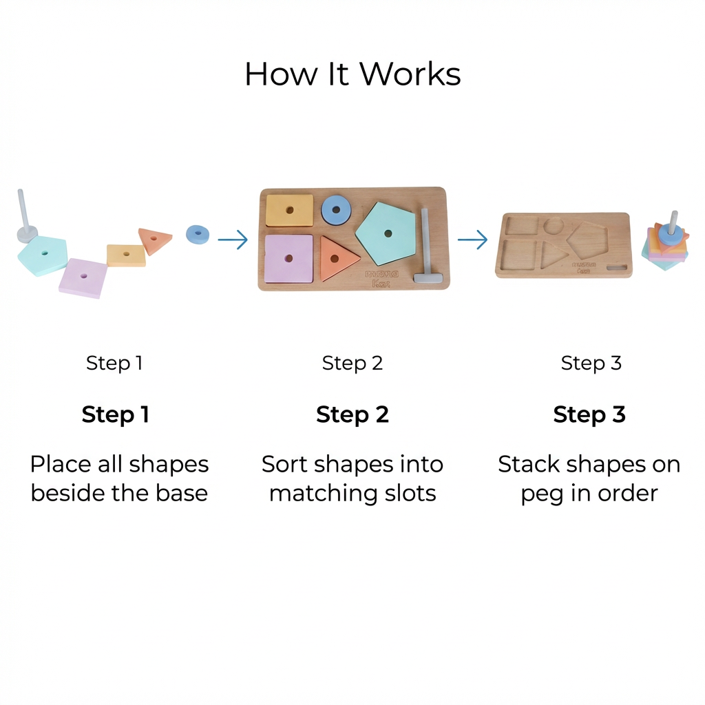 Wooden shape sorter | Mamakarttoys