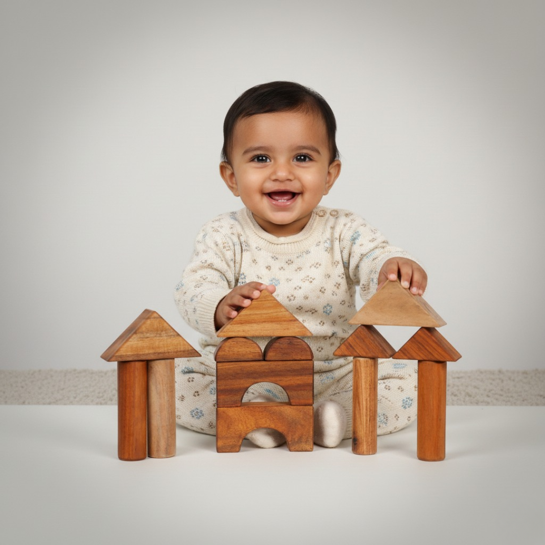 Wooden Blocks ( 25 pieces ) | Mamakarttoys