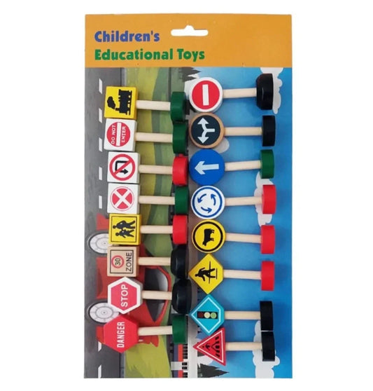 Wooden Traffic Signs-Educational Toy Mamakarttoys