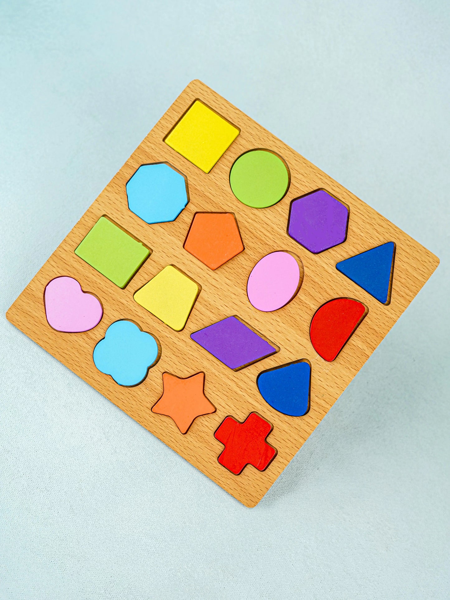 Wooden Puzzle Board - Shapes Mamakarttoys