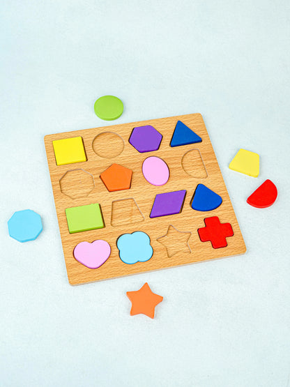Wooden Puzzle Board - Shapes Mamakarttoys