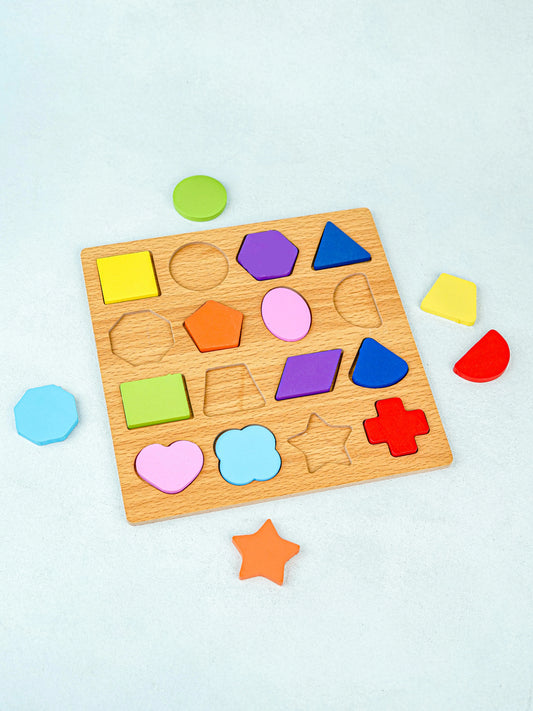 Wooden Puzzle Board - Shapes Mamakarttoys