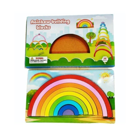 Rainbow  Building Blocks Stacking  | Premium Wooden Material Mamakarttoys
