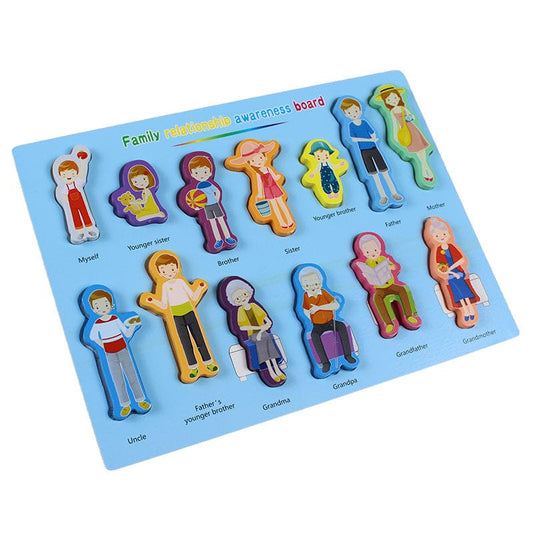 Family Relationship Awareness Wooden Board for Kids Mamakarttoys