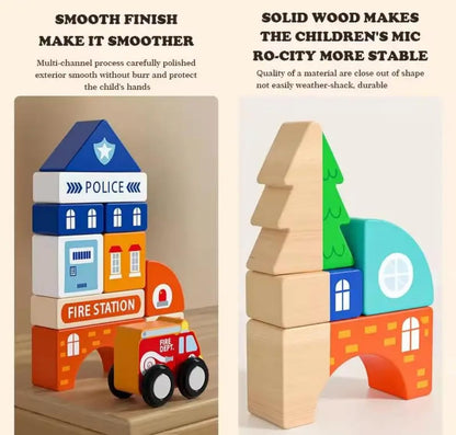 Educational City Building Blocks Set