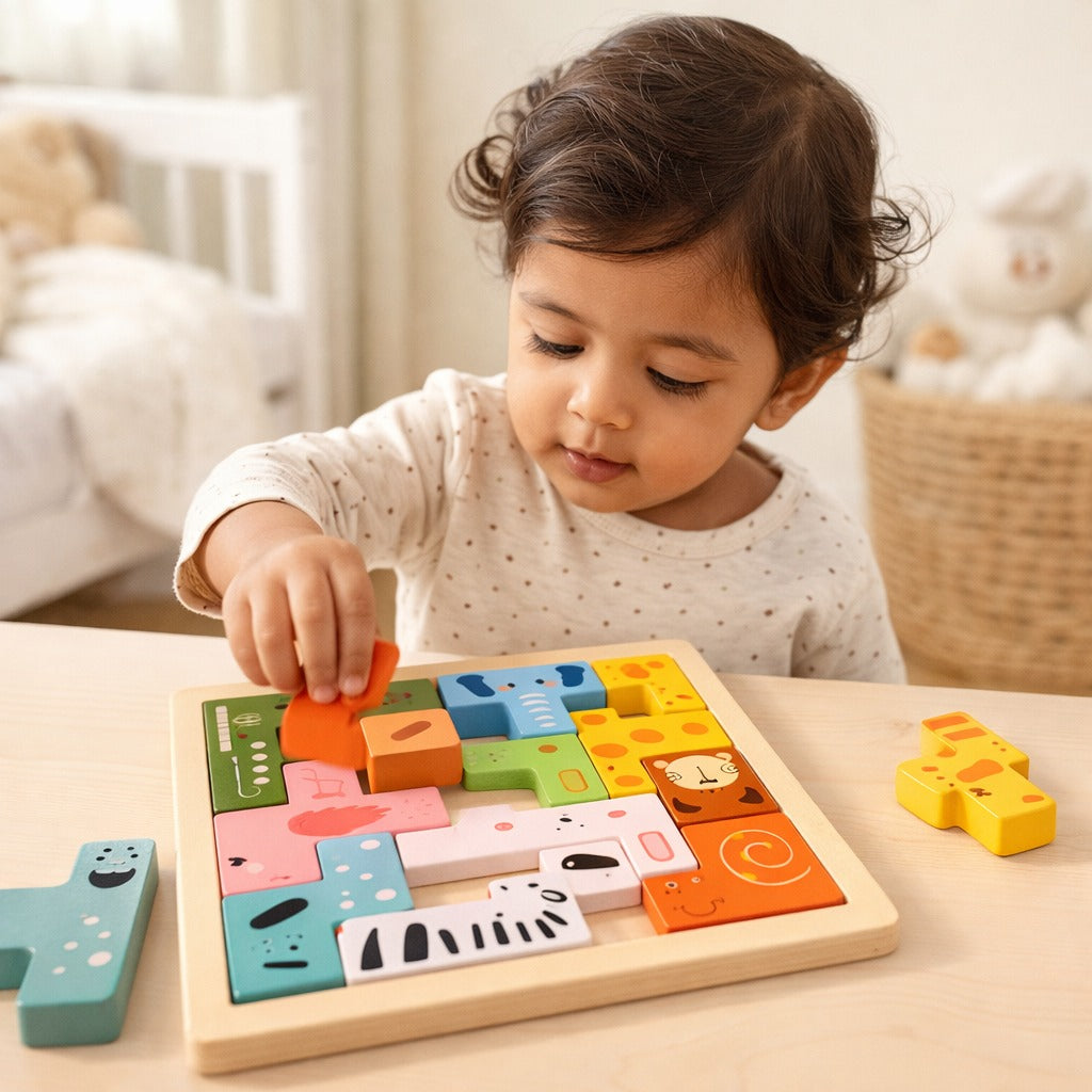 Montessori Animal Shape Matching Puzzle Board Mamakarttoys